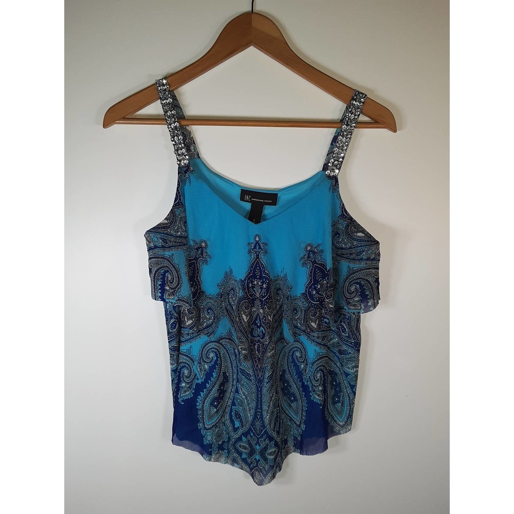 Blue Rhinestone Tank